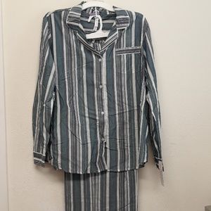 Mens stripped pajama set